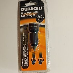 Black Dual Mini USB Car Charger